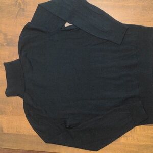 Italian Merino Wool Black Turtleneck